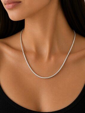 925 Sterling Silver Thin Snake Chain Necklace Snake Chain 3 MM Stackable Chain
